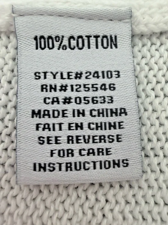 ESCAPE by Habitat White 100% Cotton Beach Pullover Knit Sweater Women’s Size XL - Picture 6 of 7